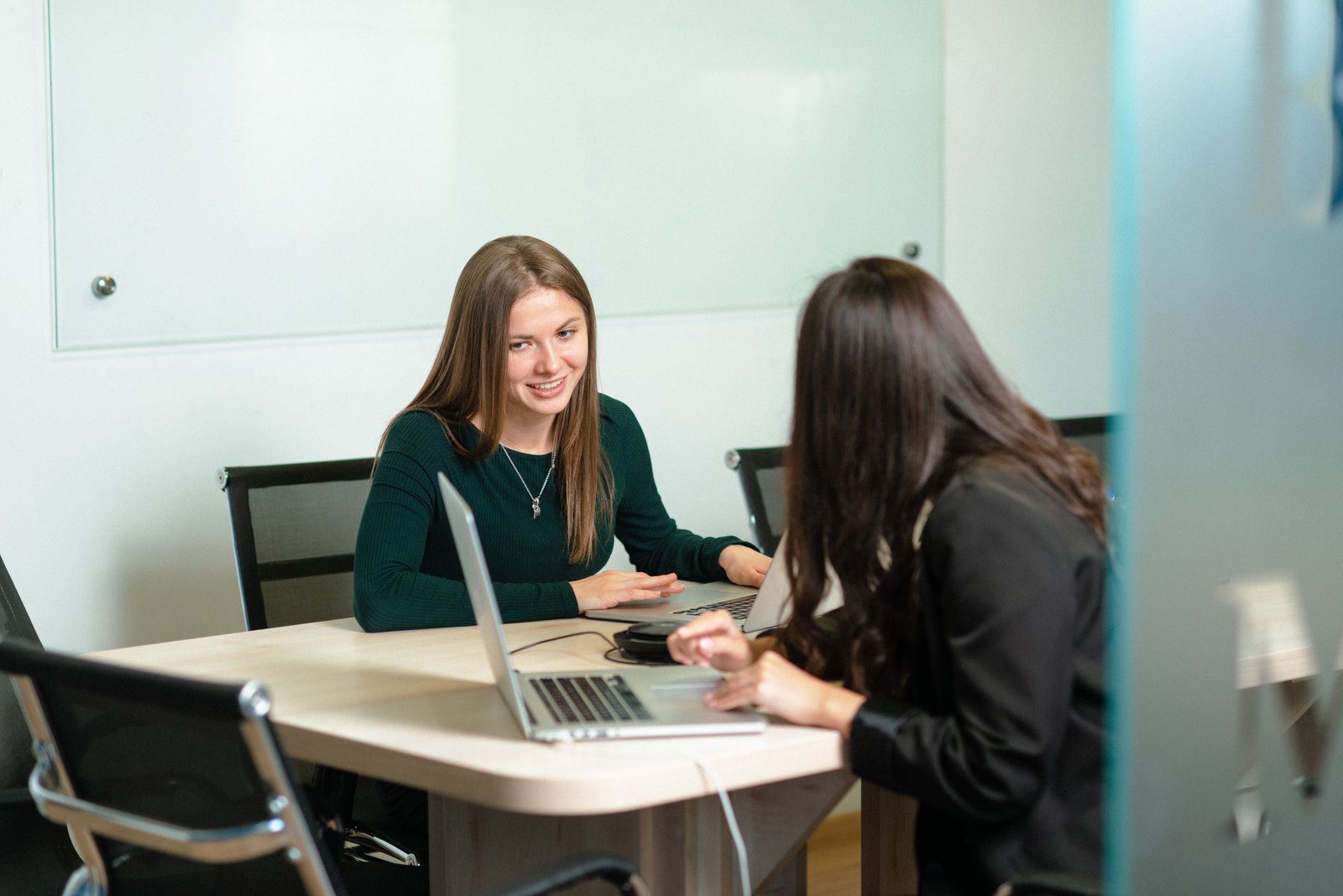 Two women in a meeting